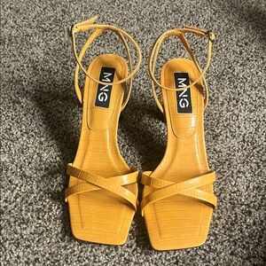 Mango Women's Mustard Strappy Heels